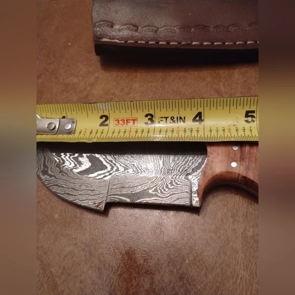 New Damascus steel blade men's hunting knife with sheath - Picture 10 of 10